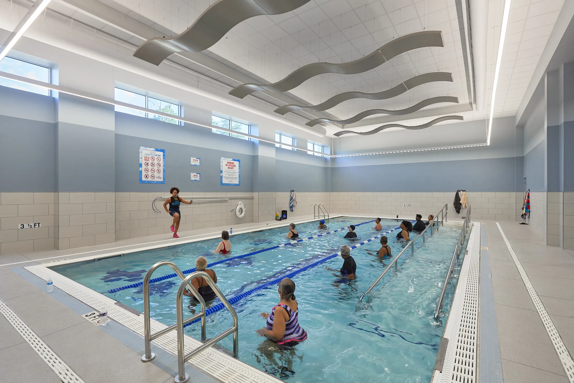 An indoor pool at the Bill Crisp Senior Center by HH Architecture