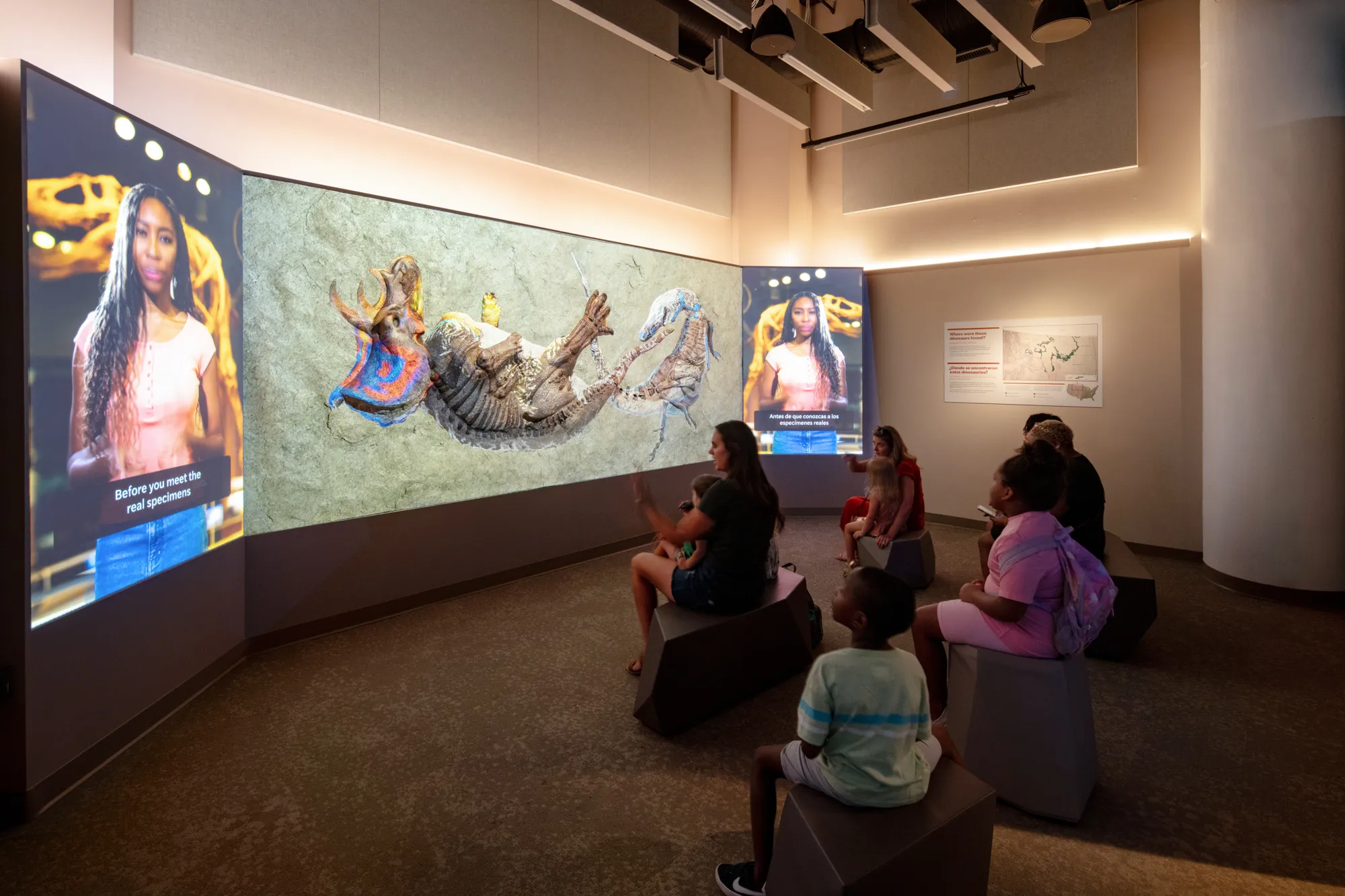 An interactive presentation at the Dueling Dinosaurs Laboratory Exhibit at the North Carolina Museum of Natural Sciences